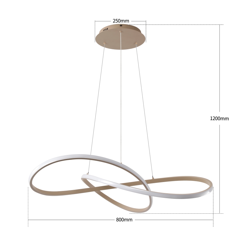 Brilagi - INFINITY himmennettävä LED-riippuvalaisin vaijerilla LED/80W/230V 3000–6000K 80x80 cm beige + kaukosäädin