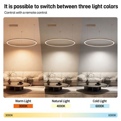 BRILAGI - himmennettävä LED-riippuvalaisin vaijerilla PORTOFINO LED/60W/230V 3000–6000K halkaisija 80 cm beige + kaukosäädin