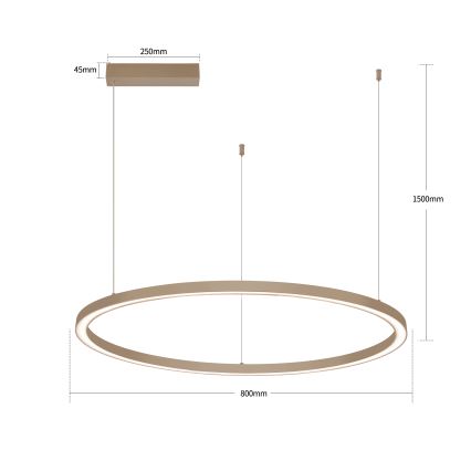 BRILAGI - himmennettävä LED-riippuvalaisin vaijerilla PORTOFINO LED/60W/230V 3000–6000K halkaisija 80 cm beige + kaukosäädin