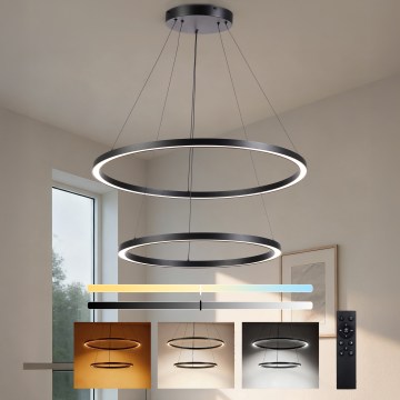 Brilagi - LED himmennettävä riippuvalaisin vaijerilla PORTOFINO LED/98W/230V 3000-6000K halkaisija 80 cm musta + kaukosäädin
