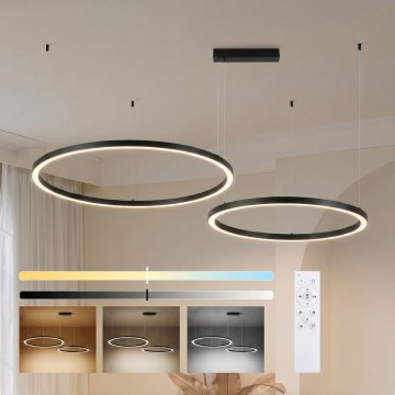 Brilagi - LED-himmennettävä riippuvalaisin vaijerilla PORTOFINO LED/98W/230V 3000-6000K musta + kaukosäädin