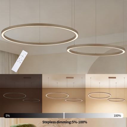 Brilagi - Himmennettävä LED-riippuvalaisin vaijerilla PORTOFINO LED/98W/230V 3000-6000K beige + kaukosäädin