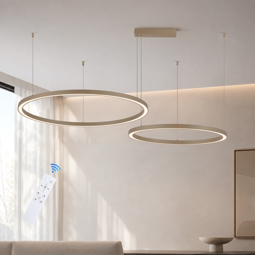 Brilagi - Himmennettävä LED-riippuvalaisin vaijerilla PORTOFINO LED/98W/230V 3000-6000K beige + kaukosäädin