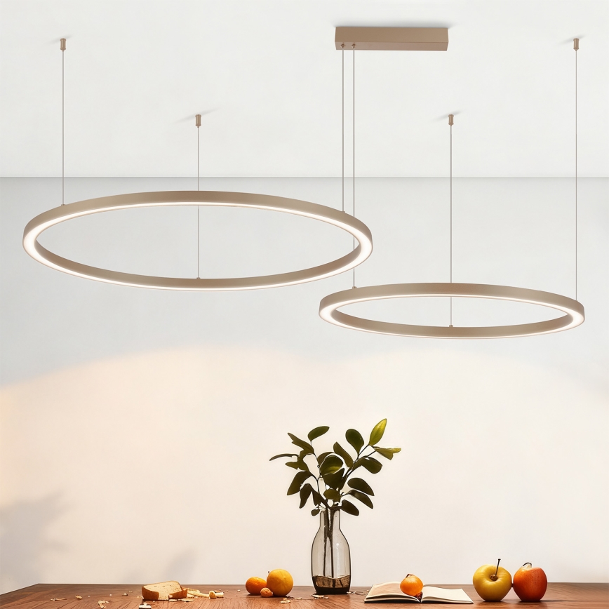 Brilagi - Himmennettävä LED-riippuvalaisin vaijerilla PORTOFINO LED/98W/230V 3000-6000K beige + kaukosäädin