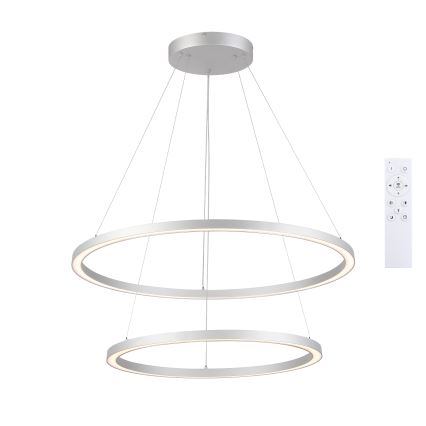 Brilagi - Himennettävä LED-riippuvalaisin vaijerilla PORTOFINO LED/98W/230V 3000-6000K halkaisija 80 cm hopea + kaukosäädin