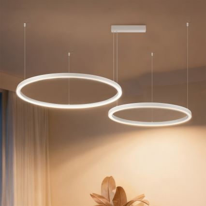 Brilagi - LED-himennettävä riippuvalaisin vaijerilla PORTOFINO LED/98W/230V 3000-6000K valkoinen + kaukosäädin