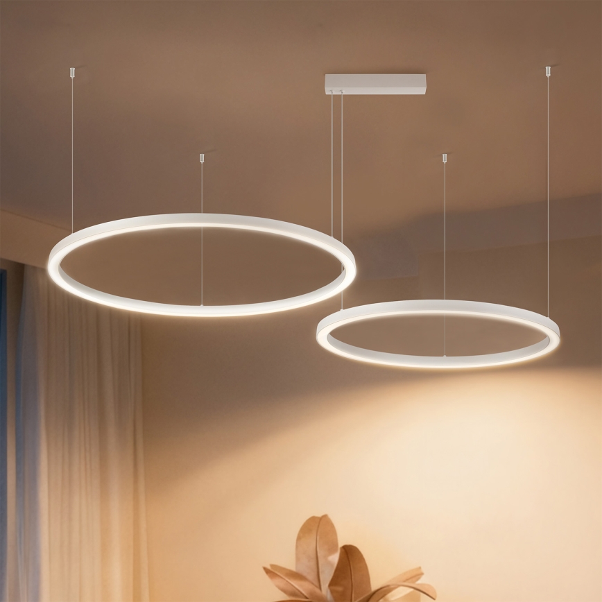 Brilagi - LED-himennettävä riippuvalaisin vaijerilla PORTOFINO LED/98W/230V 3000-6000K valkoinen + kaukosäädin