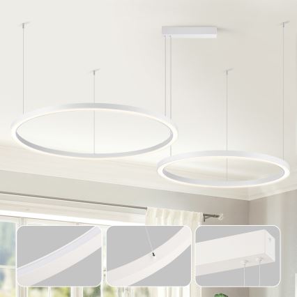 Brilagi - LED-himennettävä riippuvalaisin vaijerilla PORTOFINO LED/98W/230V 3000-6000K valkoinen + kaukosäädin