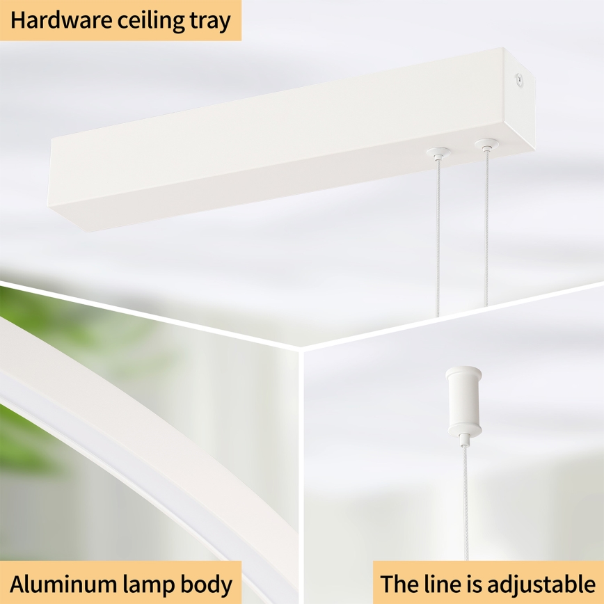 Brilagi - LED-himennettävä riippuvalaisin vaijerilla PORTOFINO LED/98W/230V 3000-6000K valkoinen + kaukosäädin