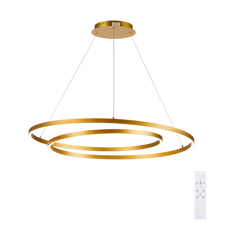 BRILAGI - TWISTER LED himmennettävä riippuvalaisin kaapelilla LED/105W/230V 3000-6000K halkaisija 100 cm kultainen + kaukosäädin