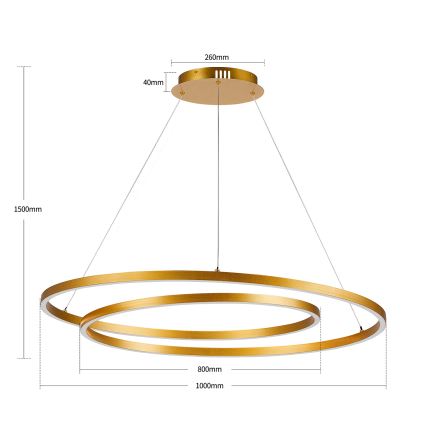 BRILAGI - TWISTER LED himmennettävä riippuvalaisin kaapelilla LED/105W/230V 3000-6000K halkaisija 100 cm kultainen + kaukosäädin