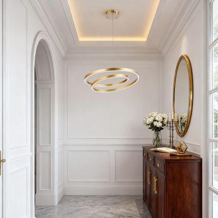 Brilagi - TWISTER LED himmennettävä vaijerilla ripustettava riippuvalaisin LED/48W/230V 3000–6000K halkaisija 50 cm kultainen + kaukosäädin