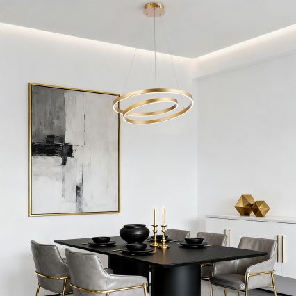 Brilagi - TWISTER LED himmennettävä vaijerilla ripustettava riippuvalaisin LED/48W/230V 3000–6000K halkaisija 50 cm kultainen + kaukosäädin