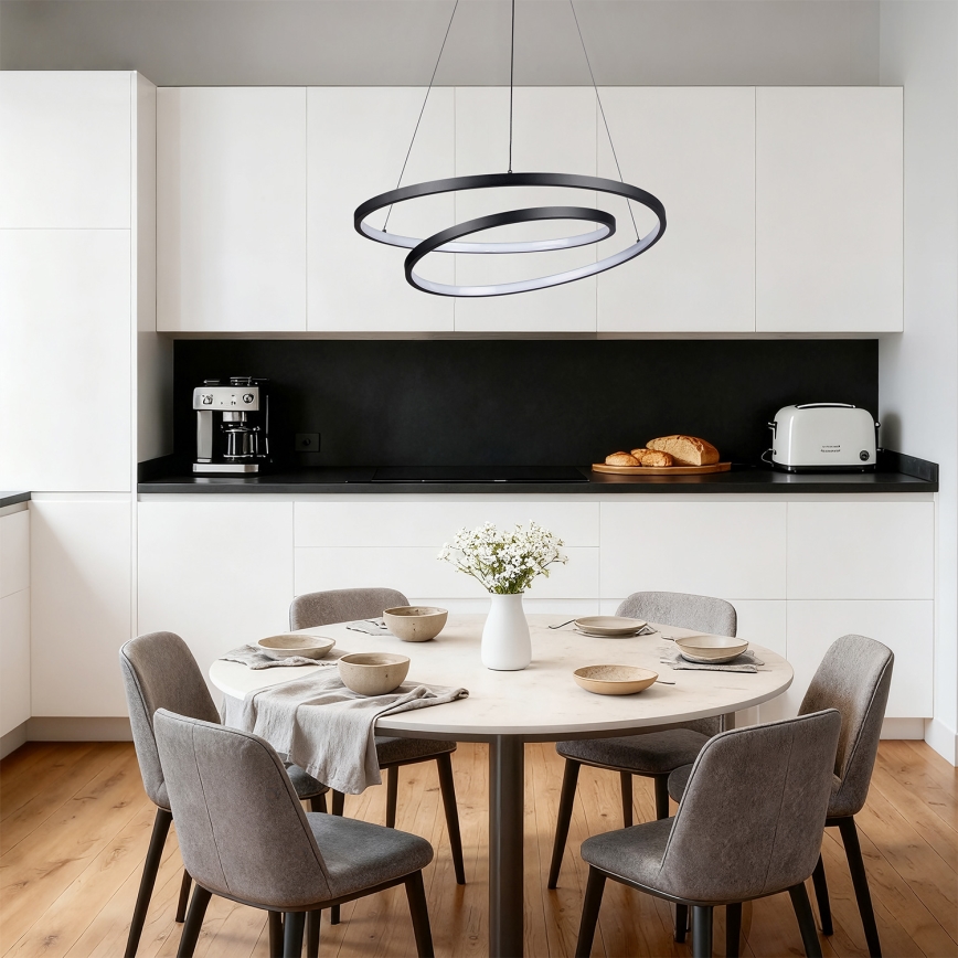 Brilagi - TWISTER himmennettävä LED-riippuvalaisin vaijerilla LED/48W/230V 3000-6000K Ø 50 cm musta + kaukosäädin