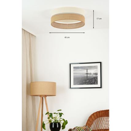 Brilagi - LED himmennettävä kattovalaisin ROYAL YUTE LED/24W/230V halkaisija 45 cm 3000/4000/6500K beige/kerma + kaukosäädin