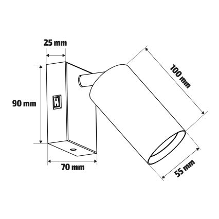 Brilagi - LED RGBW himmennettävä seinäspotti SELE 1xGU10/6,5W/230V 2700-6500K valkoinen