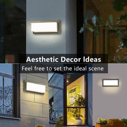 Brilagi - LED-himmennettävä ulkoseinävalaisin BRICKY 1xE27/6W/230V 2700-6500K IP54 harmaa