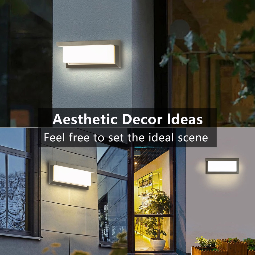 Brilagi - LED-himmennettävä ulkoseinävalaisin BRICKY 1xE27/6W/230V 2700-6500K IP54 harmaa