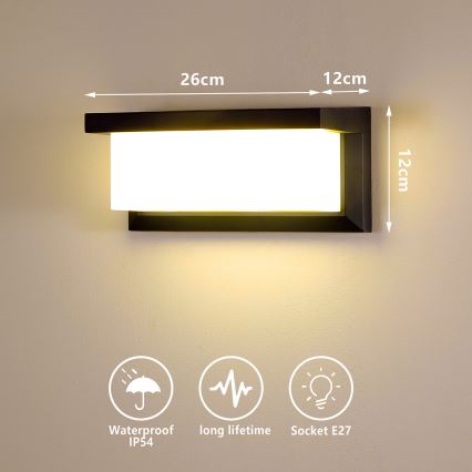 Brilagi - LED-himmennettävä ulkoseinävalaisin BRICKY 1xE27/6W/230V 2700-6500K IP54 musta