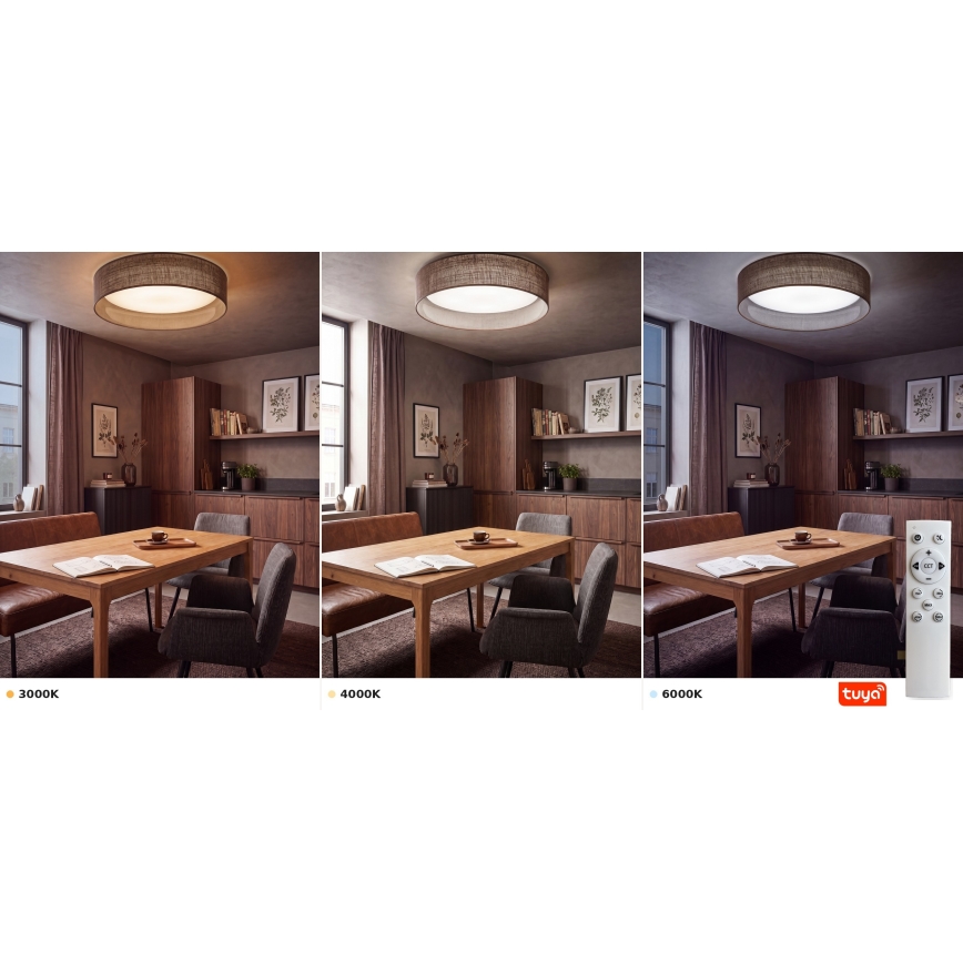 Brilagi - VELVET SMARTIX STARS himmennettävä LED-kattovalaisin LED/24W/230V 3000–6000K Ø 45 cm ruskea Wi‑Fi Tuya Beacon + kaukosäädin
