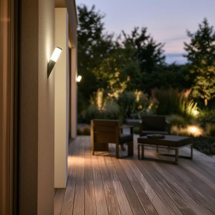 BRILAGI - LED himmennettävä ulkoseinävalaisin ELIA 1xE27/6W/230V 2700-6500K IP44 Wi-Fi antrasiitti