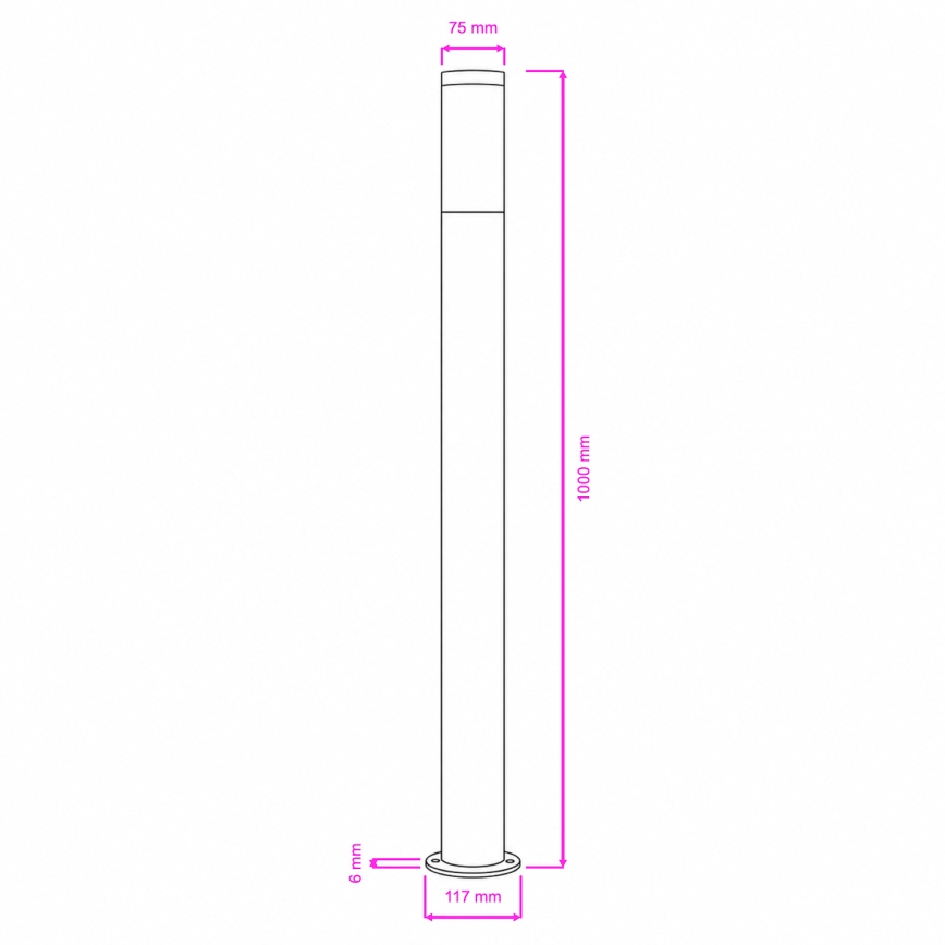 BRILAGI - LED-himennettävä ulkovalaisin ELIA 1xE27/6W/230V 2700-6500K IP44 Wi-Fi 100 cm antrasiitti