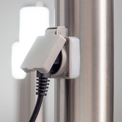 BRILAGI - LED himmennettävä ulkovalaisin pistorasialla ELIA 1xE27/6W/230V 2700-6500K IP44 Wi-Fi 50 cm mattakromi