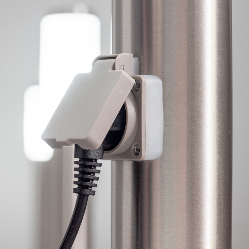 BRILAGI - LED himmennettävä ulkovalaisin pistorasialla ELIA 1xE27/6W/230V 2700-6500K IP44 Wi-Fi 50 cm mattakromi