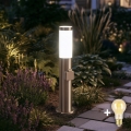 BRILAGI - LED himmennettävä ulkovalaisin pistorasialla ELIA 1xE27/6W/230V 2700-6500K IP44 Wi-Fi 50 cm mattakromi