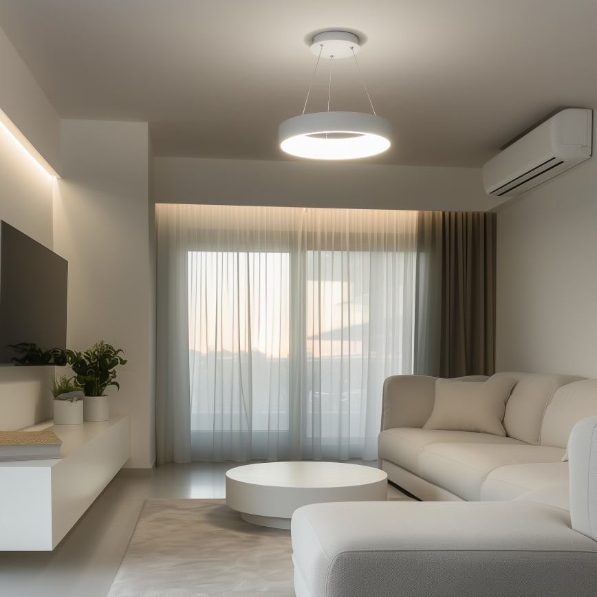 Brilagi - Himmennettävä LED-riippuvalaisin vaijerilla FALCON LED/80W/230V 3000-6500K halkaisija 60 cm valkoinen + kaukosäädin