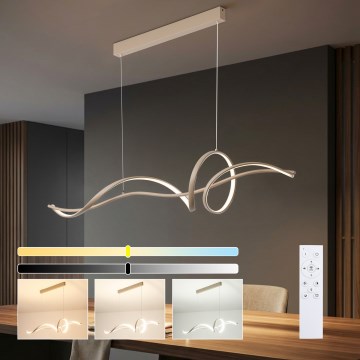 Brilagi - LED-himmennettävä vaijerikiinnitteinen riippuvalaisin SIGNATURE LED/55W/230V 3000-6000K 120x23 cm beige + kaukosäädin