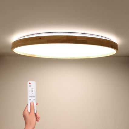 Brilagi - LED himmennettävä kattovalaisin ALSON LED/72W/230V 3000-6500K tammi, halkaisija 78 cm + kaukosäädin