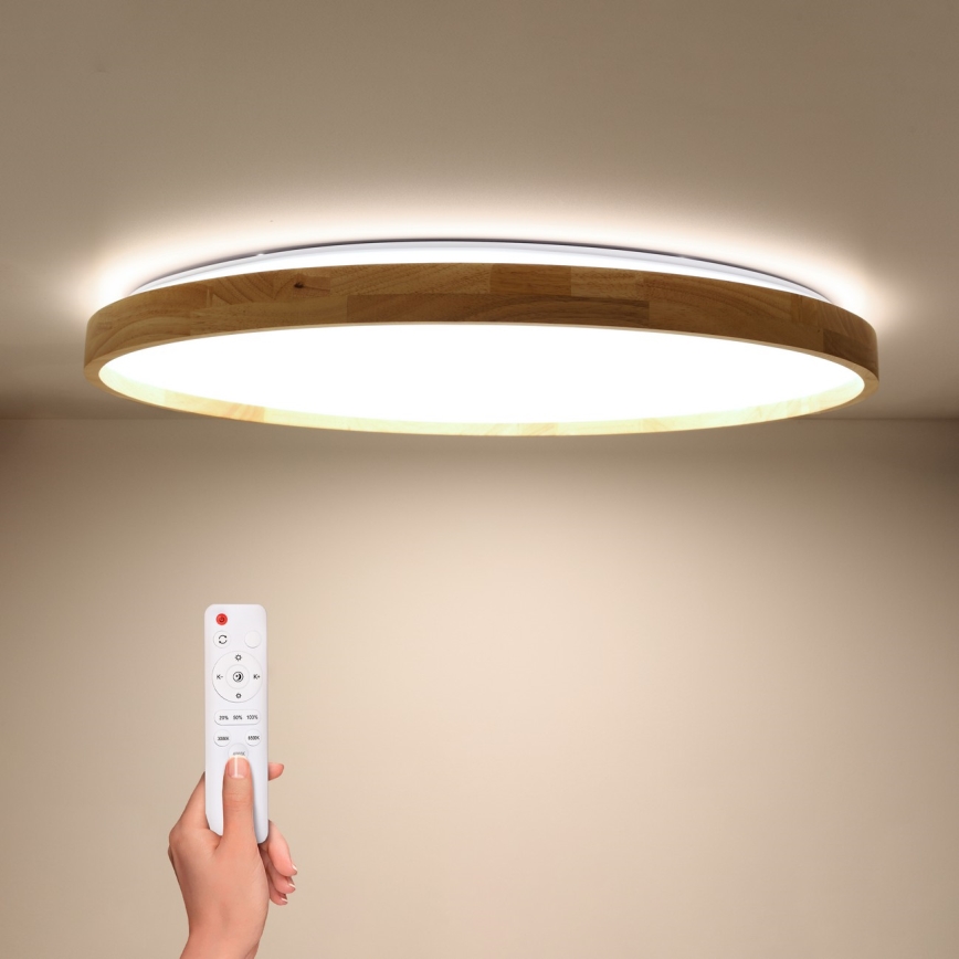Brilagi - LED himmennettävä kattovalaisin ALSON LED/72W/230V 3000-6500K tammi, halkaisija 78 cm + kaukosäädin