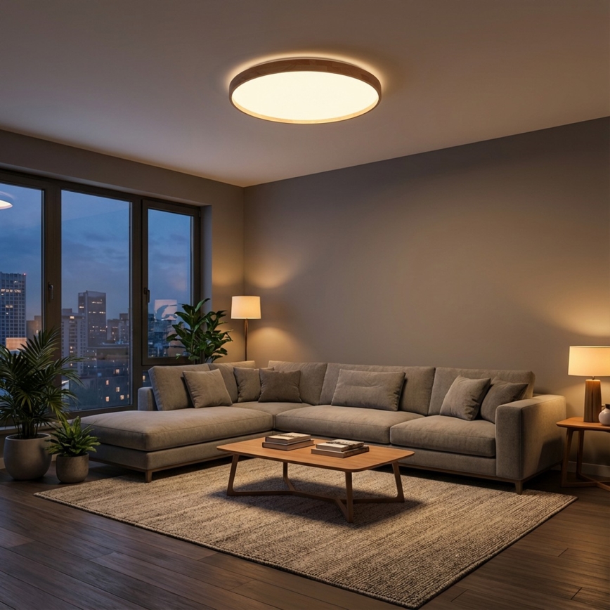Brilagi - LED himmennettävä kattovalaisin ALSON LED/72W/230V 3000-6500K tammi, halkaisija 78 cm + kaukosäädin