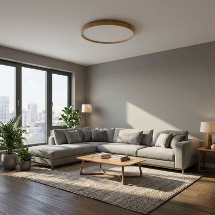 Brilagi - LED himmennettävä kattovalaisin ALSON LED/72W/230V 3000-6500K tammi, halkaisija 78 cm + kaukosäädin