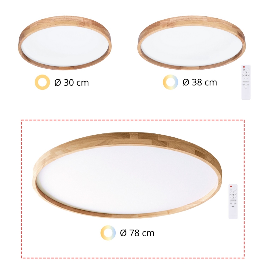 Brilagi - LED himmennettävä kattovalaisin ALSON LED/72W/230V 3000-6500K tammi, halkaisija 78 cm + kaukosäädin
