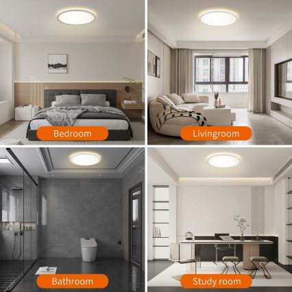 Brilagi - LED himmennettävä valaisin liiketunnistimella ja hämäräkytkimellä ULTRA OHUT LED/18W/230V halkaisija 30 cm + kaukosäädin