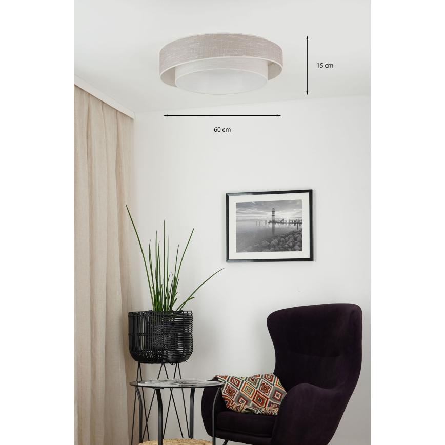 Brilagi - himmennettävä LED-kattovalaisin DOVER SHINE LED/24W/230V halkaisija 60 cm 3000/4000/6500K harmaa/kerma + kaukosäädin