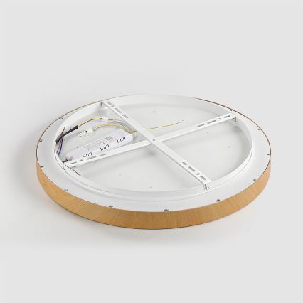 Brilagi - LED-himmennettävä kattovalaisin GLASS POOL DOUBLE LED/48W/230V 3000-6000K 40 cm puukuosilla + kaukosäädin