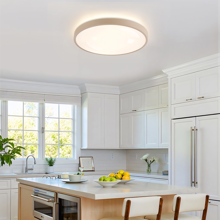 Brilagi - himennettävä LED-kattovalaisin GLASS POOL DOUBLE LED/60W/230V 3000-6000K 50 cm beige + kaukosäädin