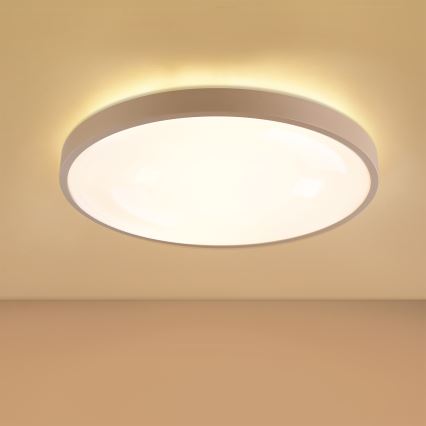 Brilagi - himennettävä LED-kattovalaisin GLASS POOL DOUBLE LED/60W/230V 3000-6000K 50 cm beige + kaukosäädin