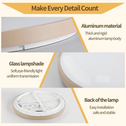 Brilagi - himennettävä LED-kattovalaisin GLASS POOL DOUBLE LED/60W/230V 3000-6000K 50 cm beige + kaukosäädin