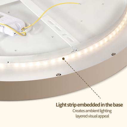 Brilagi - himennettävä LED-kattovalaisin GLASS POOL DOUBLE LED/60W/230V 3000-6000K 50 cm beige + kaukosäädin