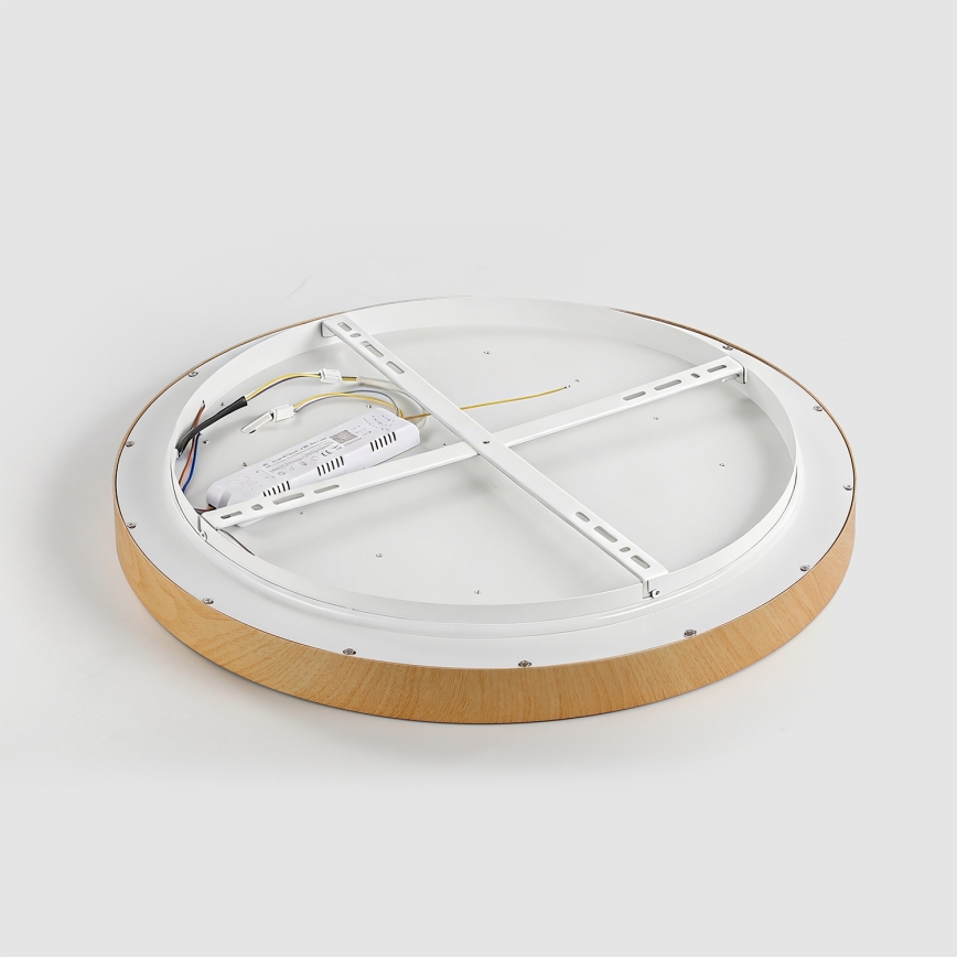 Brilagi - himmennettävä LED-kattovalaisin GLASS POOL DOUBLE LED/60W/230V 3000-6000K 50 cm puukuviointi + kaukosäädin