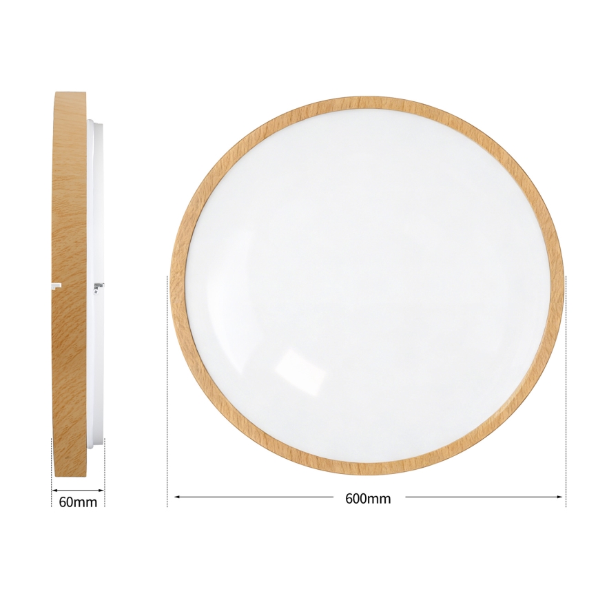 Brilagi - LED himmennettävä kattovalaisin GLASS POOL DOUBLE LED/80W/230V 3000-6000K 60 cm puukuosi + kaukosäädin