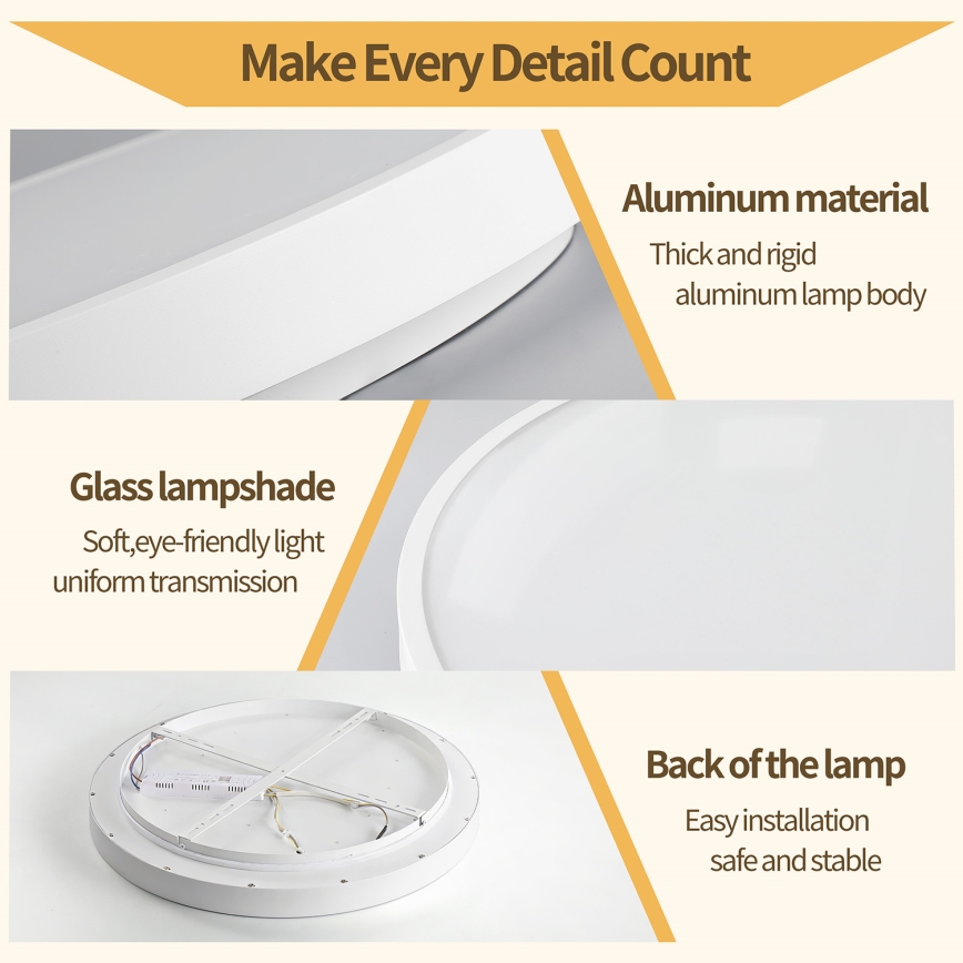 Brilagi - LED-himmennettävä kattovalaisin GLASS POOL DOUBLE LED/80W/230V 3000-6000K 60 cm valkoinen + kaukosäädin