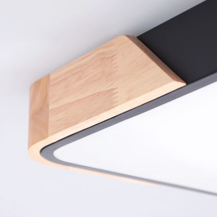 Brilagi - PILANA himmennettävä LED-kattovalaisin LED/48W/230V 3000-6500K tammi/musta 42x42 cm + kaukosäädin