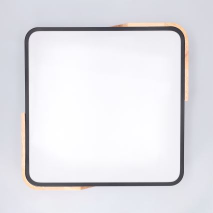 Brilagi - PILANA himmennettävä LED-kattovalaisin LED/48W/230V 3000-6500K tammi/musta 42x42 cm + kaukosäädin
