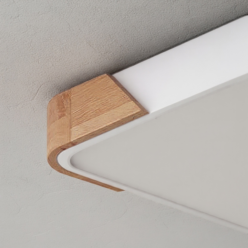 Brilagi - himmennettävä LED-kattovalaisin PILANA LED/48W/230V 3000-6500K tammi/valkoinen 42x42 cm + kaukosäädin