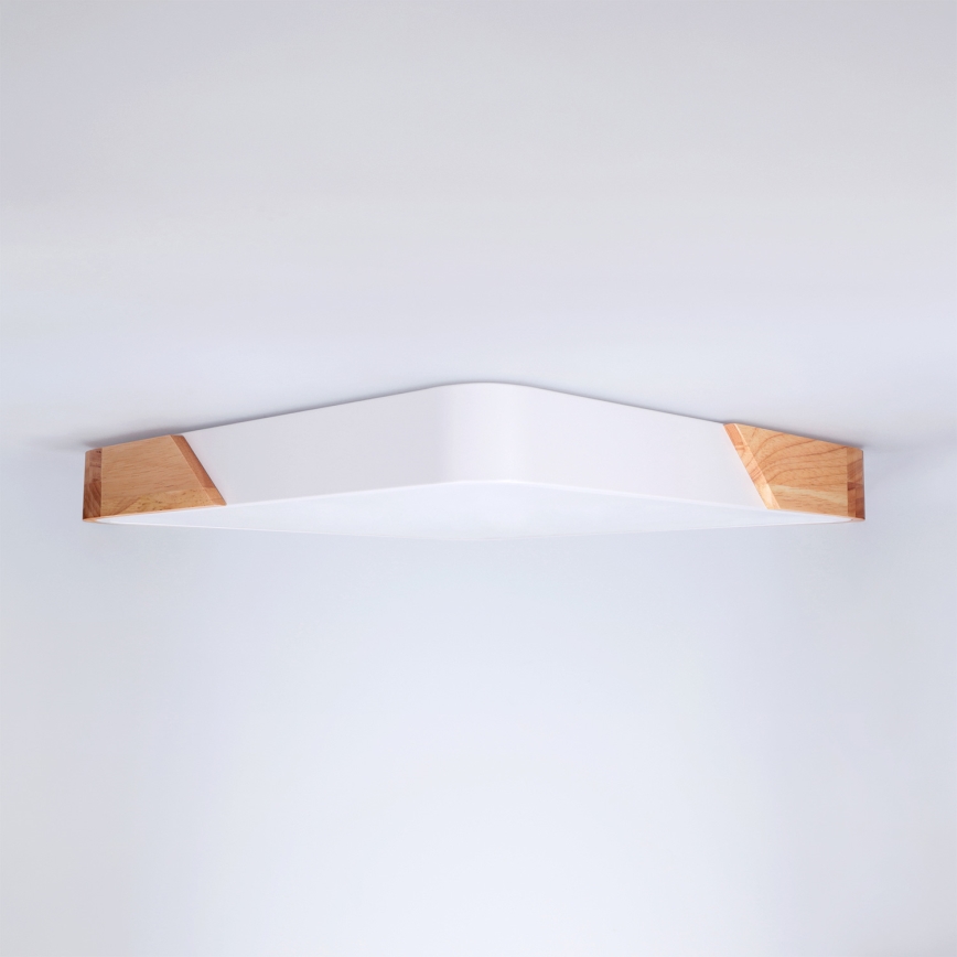 Brilagi - himmennettävä LED-kattovalaisin PILANA LED/48W/230V 3000-6500K tammi/valkoinen 42x42 cm + kaukosäädin